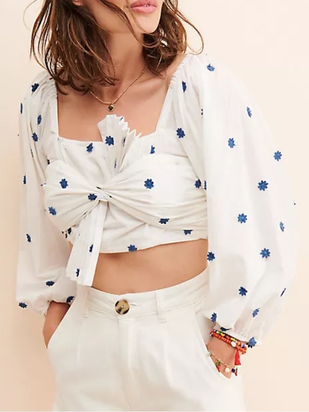 FARM Rio Bow Front Crop Top size XS